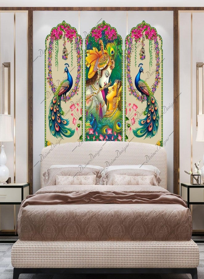 DivineDesigns ملصق حائط ذاتي اللصق من الفينيل PVC بتصميم رادها كريشنا لتزيين المنزل/غرفة المعيشة (متعدد الألوان) من DivineDesigns - Image 2